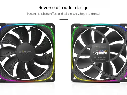 Geometric Future вентилатор Squama 2503R, REVERSE Fan, 120mm, ARGB, White - image 9