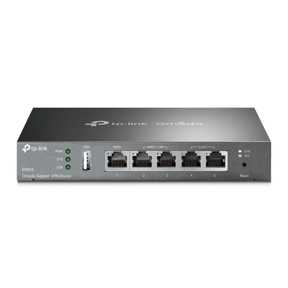 Рутер TP-Link ER605, VPN, 1GbE WAN порт, 1GbE LAN порт, 3GbE WAN/LAN