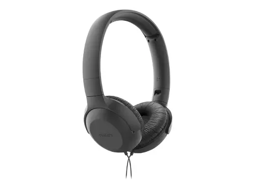 PHILIPS слушалки с микрофон и лента за глава 32 мм мембрани отворен гръб цвят черен