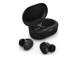 PHILIPS слушалки TWS тапи черни Изключително малък калъф за зареждане IPX4