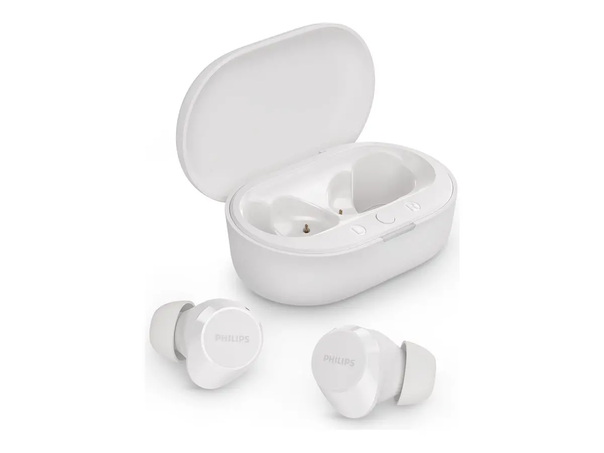 PHILIPS căști TWS intra-auriculare albe Carcasă de încărcare extrem de mică IPX4