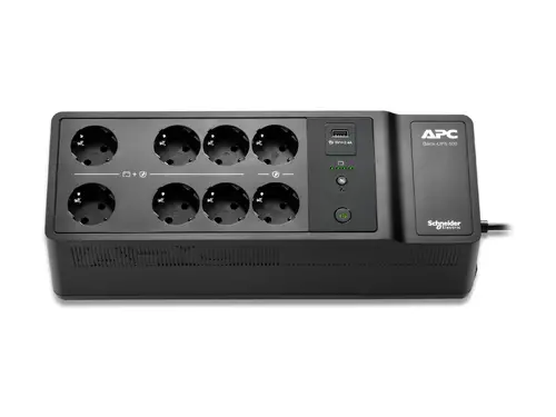 APC Back-UPS 500VA 8 schuko outlets 230V 1 USB charging port