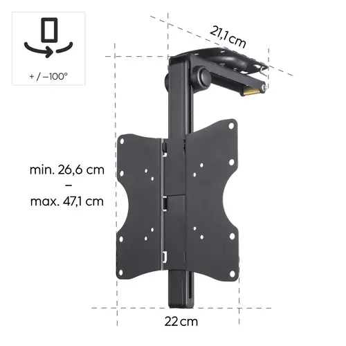 HAMA Стойка за TV за монтаж на таван, 117 cm (46") , до 20 кг, 220876 - image 12
