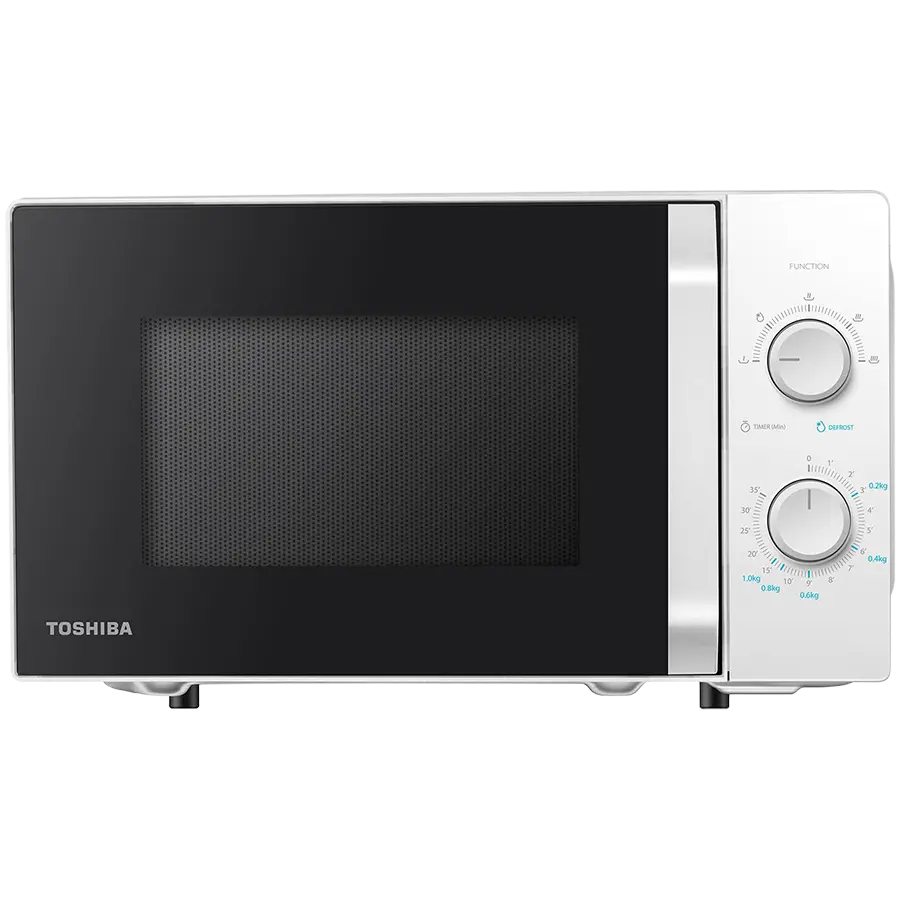 Microwave oven, volume 20L, mechanical control, 800W, 5 power levels, LED lighting, defrosting, cooking end signal, color: White