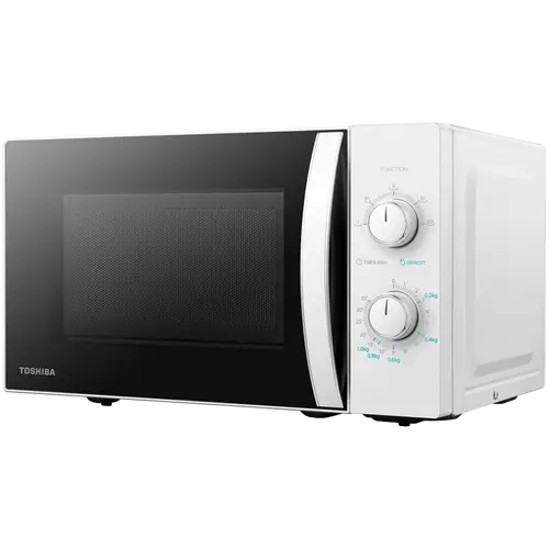 Microwave oven, volume 20L, mechanical control, 800W, 5 power levels, LED lighting, defrosting, cooking end signal, color: White - image 1