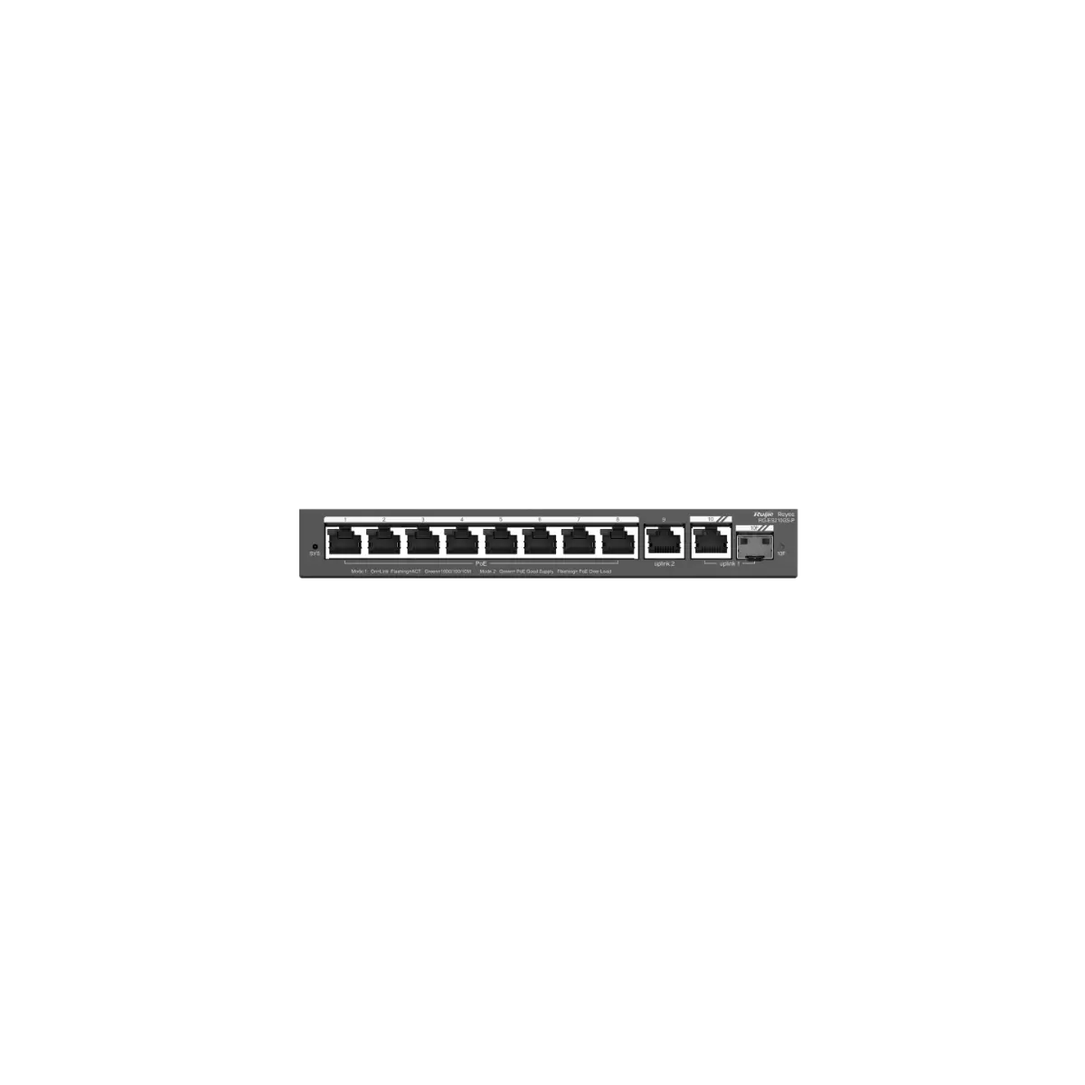 Switch Ruijie RG-ES210GS-P, 8xGbE PoE+, 1x GbE, 1x GbE/SFP, 120W, până la 16 VLAN