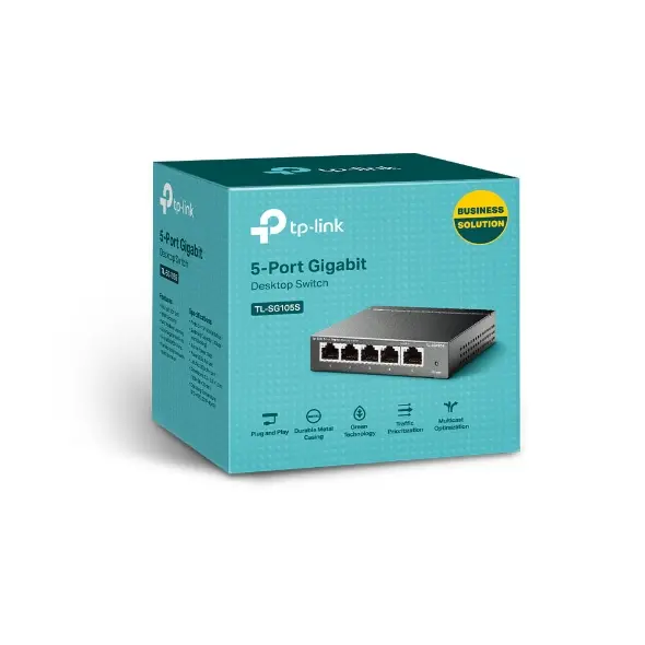 Комутатор TP-Link TL-SG105 Неуправляем L2 Gigabit Ethernet,Черен - image 3