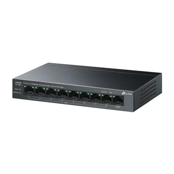 Комутатор TP-Link LS109P 9-портов 10/100Mbps с 8-портов PoE+ - image 2