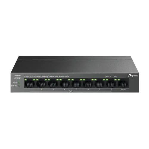 Switch TP-Link LS109P 9 θυρών 10/100Mbps με 8 θύρες PoE+ - 1