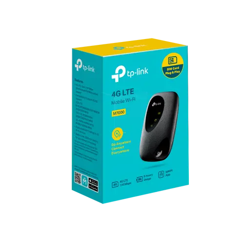 Router wireless, TP-Link M7000, 4G, mobil, 2.4GHz (300 Mbps), WiFi, USB, SIM - 4