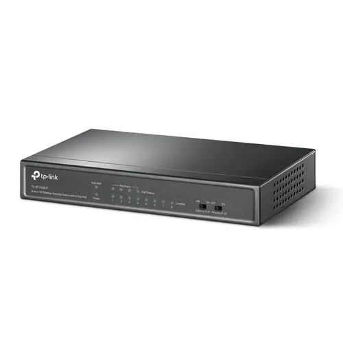 Комутатор TP-LINK TL-SF1008LP, 8-порта 10/100M, 4 x PoE, неуправляем, метален - image 1