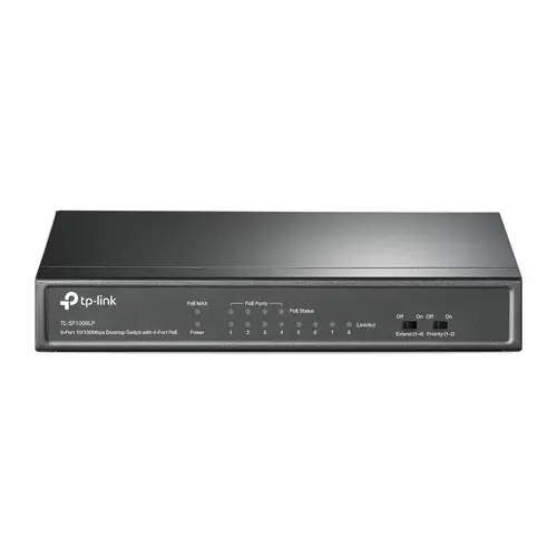 Switch TP-LINK TL-SF1008LP, 8 θυρών 10/100M, 4 x PoE, μη διαχειρίσιμο, μεταλλικό - 1