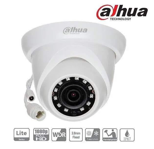 Камера Dahua IPC-HDW1230S-0280B-S5, 2MP, Eyebal, IP, 1080p, 2,8мм, ден/нощ 30м. - image 1