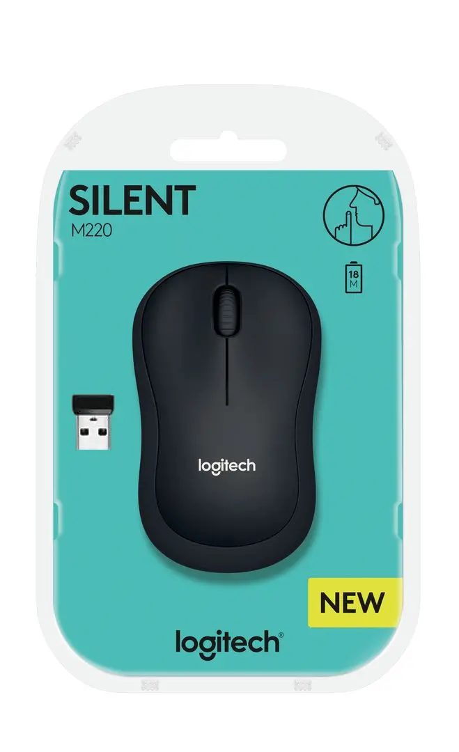 МИШКА LOGITECH M220 SILENT - USB - 2.4 GHz, Optical 1000 dpi - Wireless / Безжична - Black - PN 910-004878 - image 8