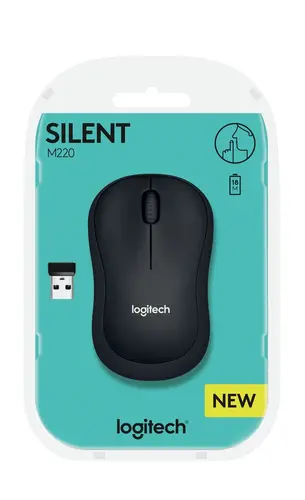 МИШКА LOGITECH M220 SILENT - USB - 2.4 GHz, Optical 1000 dpi - Wireless / Безжична - Black - PN 910-004878 - image 8