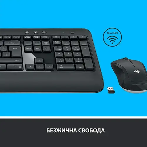 КОМПЛЕКТ МИШКА + КЛАВИАТУРА LOGITECH MK540 US - Wireless / Безжична - БЕЗ БДС КИРИЛИЗАЦИЯ (WITHOUT BDS CYRILLIC) - Black - PN 920-008685 - image 2
