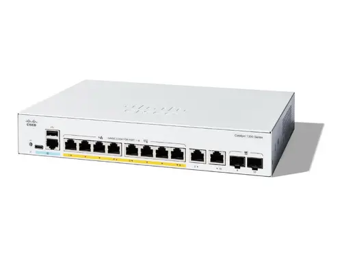 Комутатор, Cisco Catalyst 1300 8-port GE, PoE, Ext PS, 2x1G Combo - image 1