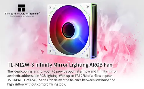 Thermalright ventilator Fan 120mm - TL-M12W-S - Infinity Mirror aRGB Lighting, Alb - 9