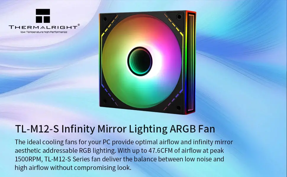 Thermalright ventilator Fan 120mm - TL-M12-S - Infinity Mirror aRGB Lighting, negru - image 8