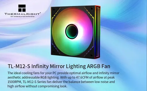 Thermalright ventilator Fan 120mm - TL-M12-S - Infinity Mirror aRGB Lighting, negru - 9