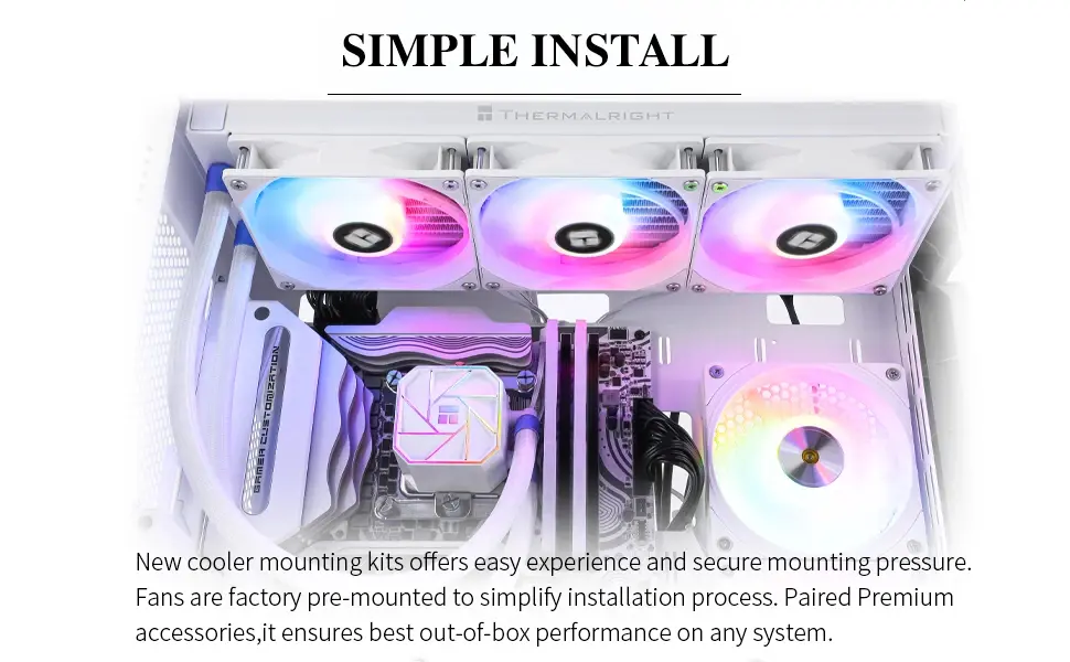 Thermalright водно охлаждане Water Cooling Aqua Elite 360 White A-RGB V3 - LGA1851/LGA1700/AM5 - image 11