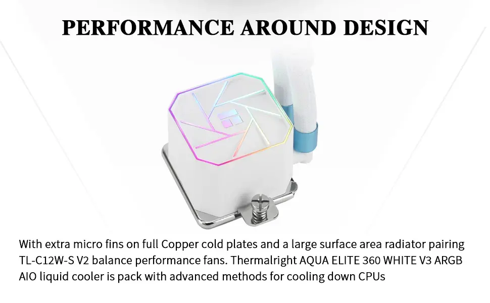 Thermalright водно охлаждане Water Cooling Aqua Elite 360 White A-RGB V3 - LGA1851/LGA1700/AM5 - image 9