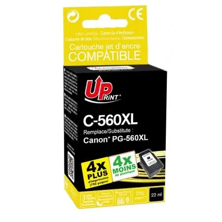 Cartuș de cerneală UPRINT, CANON PG-560XL, Negru - 1