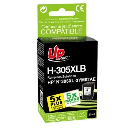 Cartuș de cerneală, UPRINT, negru – compatibil cu HP 3YM62AE (305XL) - 1