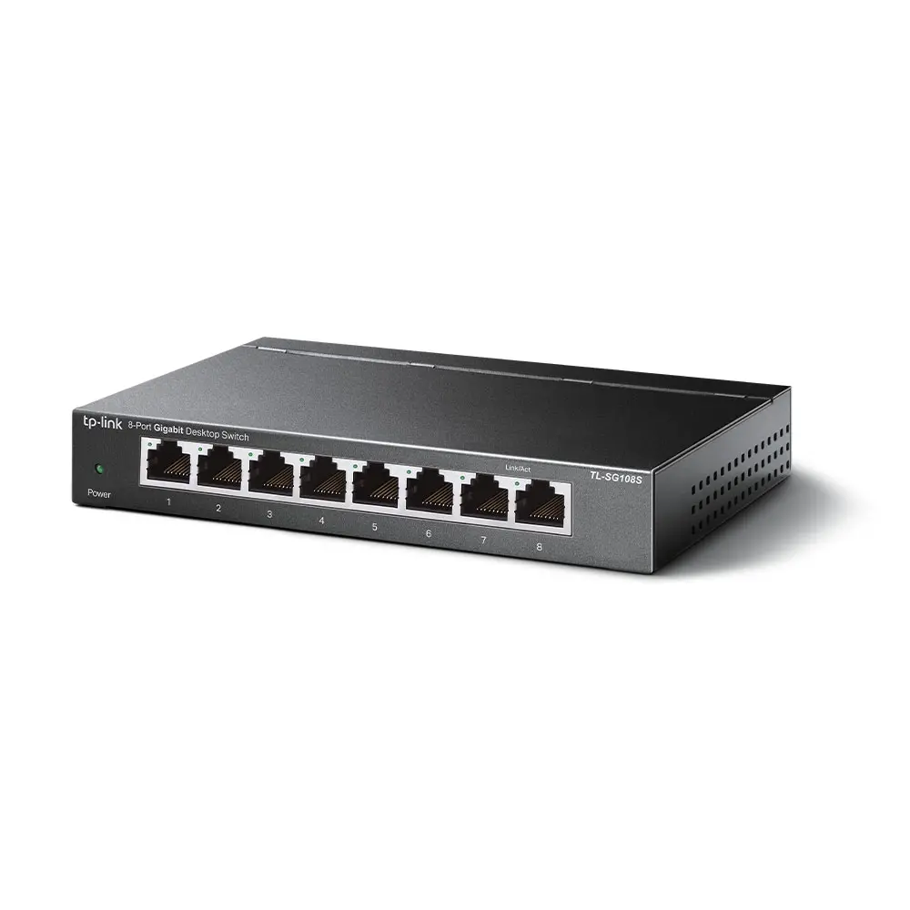 Комутатор TP-Link TL-SG108S, 8-port Gbit, QoS, IGMP snooping, настолен, метален - image 1