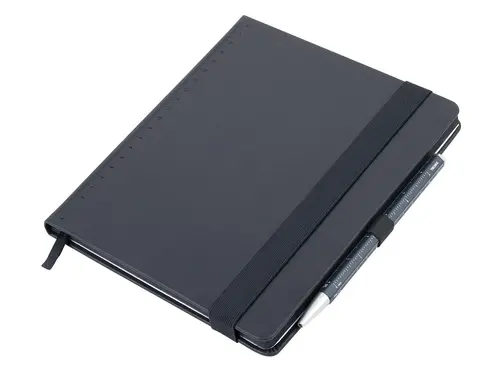 Σημειωματάριο Troika "BLACK SLIMPAD A5", σκούρο μπλε στυλό - 1