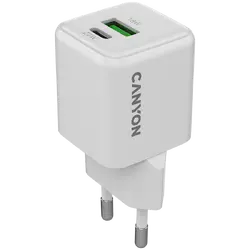 CANYON charger CU20AC GaN 20W 1xPD 1xQC EU White