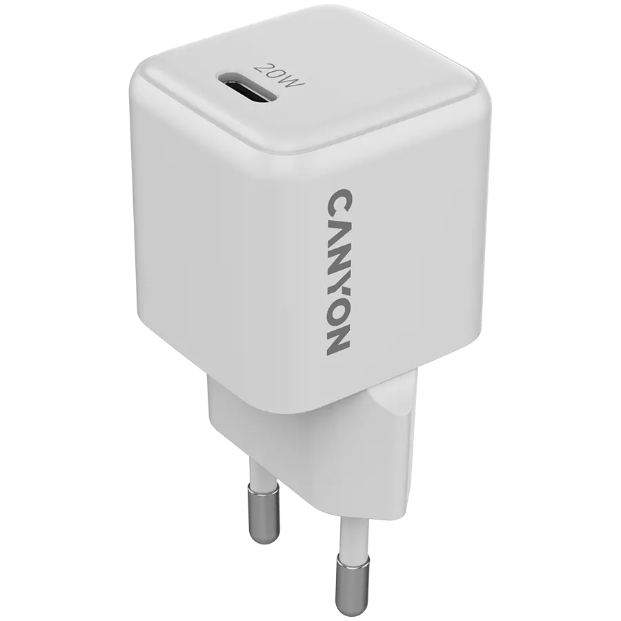 Încărcător CANYON CU20C GaN 20W 1xPD EU, alb