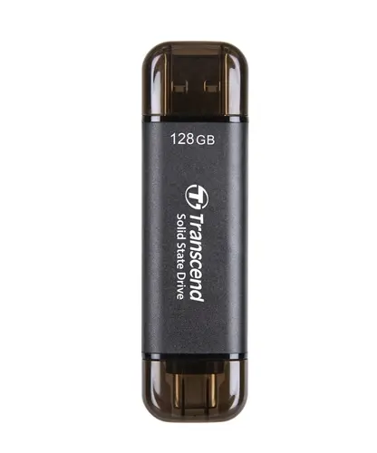 Hard disk, Transcend 128GB, SSD extern, ESD310C, USB 10Gbps, Type C/A, Negru - 1