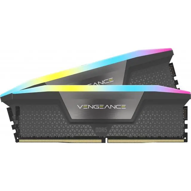 CORSAIR VENGEANCE RGB DDR5 32GB (2x16GB) DDR5 6000 CL36-44-44-96 1.4V AMD EXPO Memory - Grey, 0840006679653