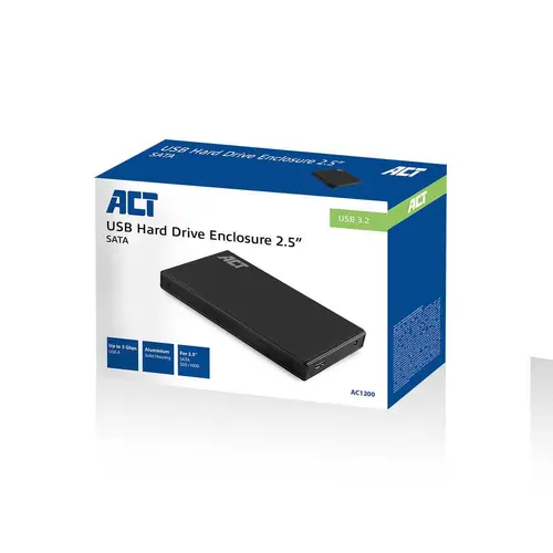 Θήκη σκληρού δίσκου ACT AC1200, SATA, 2.5", USB-A 3.2 Gen1, Μαύρη - 3