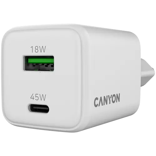 CANYON charger CU45AC GaN 45W 1xPD 1xQC EU White - image 4