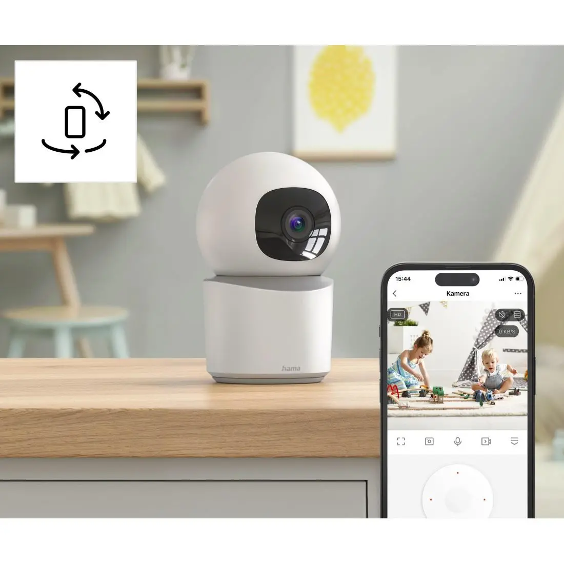 HAMA cameră WiFi 1080p, pentru interior, 176652 - image 4
