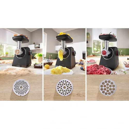 Κρεατομηχανή, Bosch MFWS440B, Κρεατομηχανή - MultiPower 1900 W, Πλανητικό κιβώτιο ταχυτήτων, 2,5 kg/min, εξάρτημα kebbe, εξάρτημα για λουκάνικα - 5