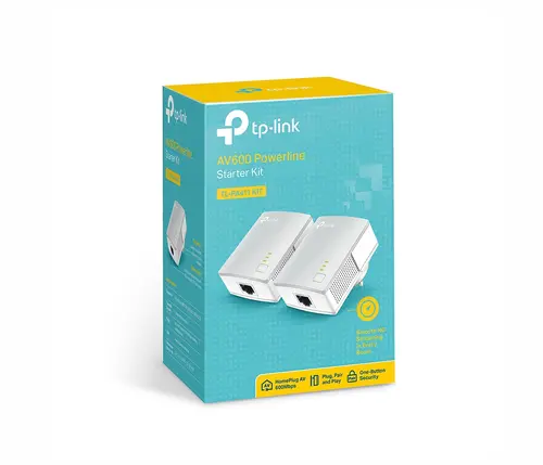 Адаптер за мрежа TP-LINK TL-PA411 KIT, AV600, 1x FE порт, комплект 2 бр. - image 1