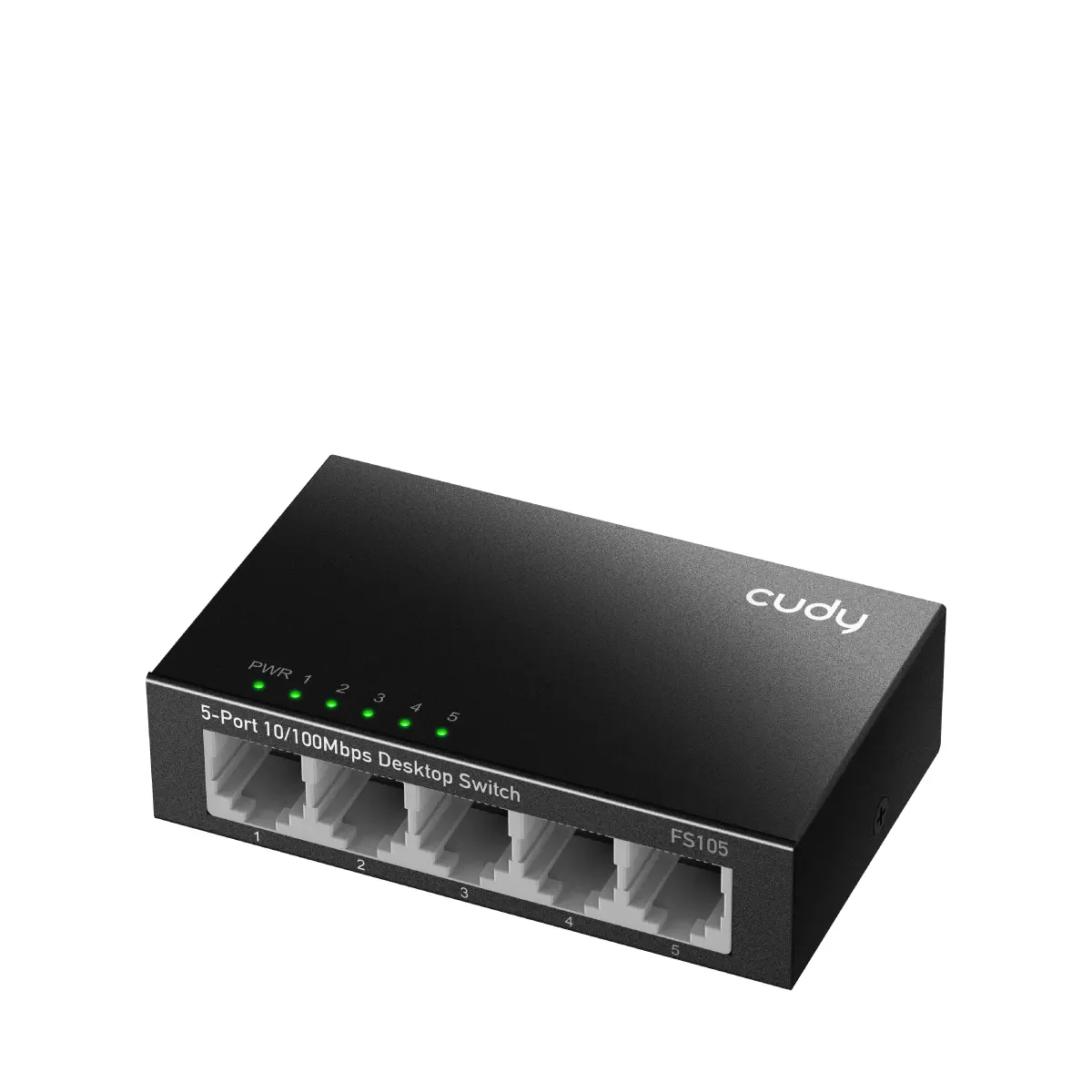 Суич Cudy FS105, 5-портов 10/100 Mbps RJ 45, Метален корпус, Черен - image 1