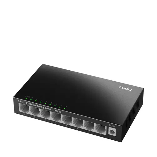Switch Cudy FS108, 8 θυρών 10/100 Mbps RJ 45, Μεταλλική θήκη, Μαύρο - 2