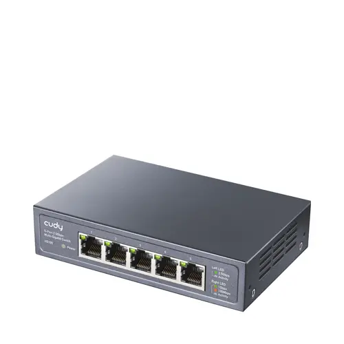 Суич Cudy HS105, 5x2.5G портов Gigabit Ethernet (RJ45), Метален корпус - image 1