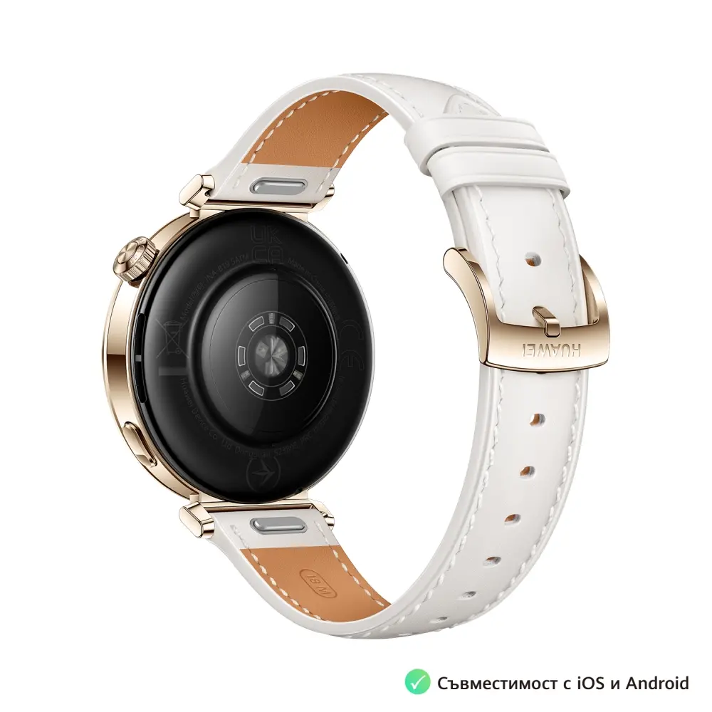 Часовник, Huawei Watch GT5 Jana-B19L, 1.32", Amoled 466x466 PPI 352, , BT5.2 BLE/BR/EDR, 5ATM, 524mAh, Screenshot sharing, support message input, message notifications, Battery life up to 7 days, Compatible with iOS and Android devices, White Leather - image 5