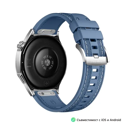 Часовник, Huawei Watch GT5  Vili-B19W, 1.43", Amoled 466x466 PPI 326, BT5.2 BLE/BR/EDR, 5ATM, 524mAh, Screenshot sharing, support message input, message notifications, Battery life up to 14 days, Compatible with iOS and Android devices, Blue Woven - image 5