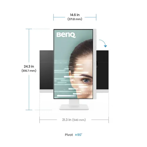 Monitor, BenQ GW2486TC 24" IPS, FHD, 100Hz, 1920x1080, USB-C 65W, DP1.2x1, HDMI1.4x1, DP out, difuzoare 2Wx2, suport cu înălțime reglabilă, coding - 8
