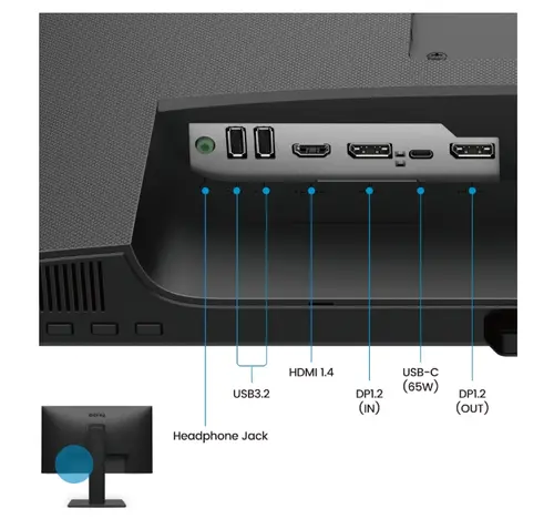 Монитор, BenQ BL2786TC, 27" IPS, 1920x1080 FHD, AG, 100Hz, 5ms, 99% sRGB, B.I. Gen2, LBL, ePaper, Eye-CareU, Daisy Chain, Ergo Design, Coding mode, USB-C (DP alt. PD 65W), DP1.2, HDMI1.4, DP out (MST), Speaker 2Wx2, Height Adj. 130mm, VESA 100 - image 4