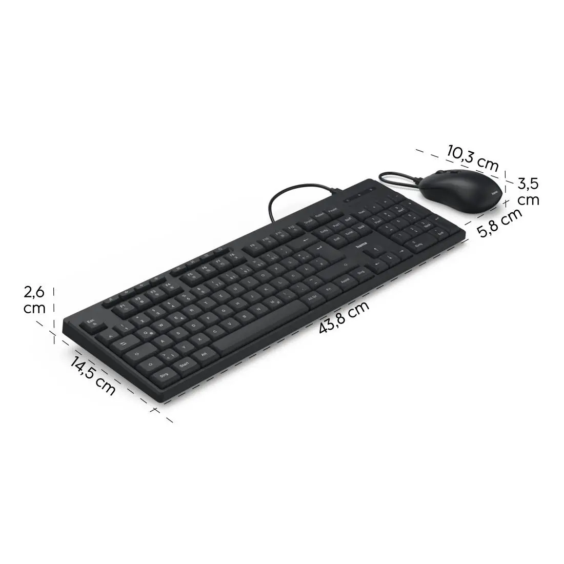 HAMA Set tastatură și mouse cu fir CKM-200, USB-A, USB-C - image 10