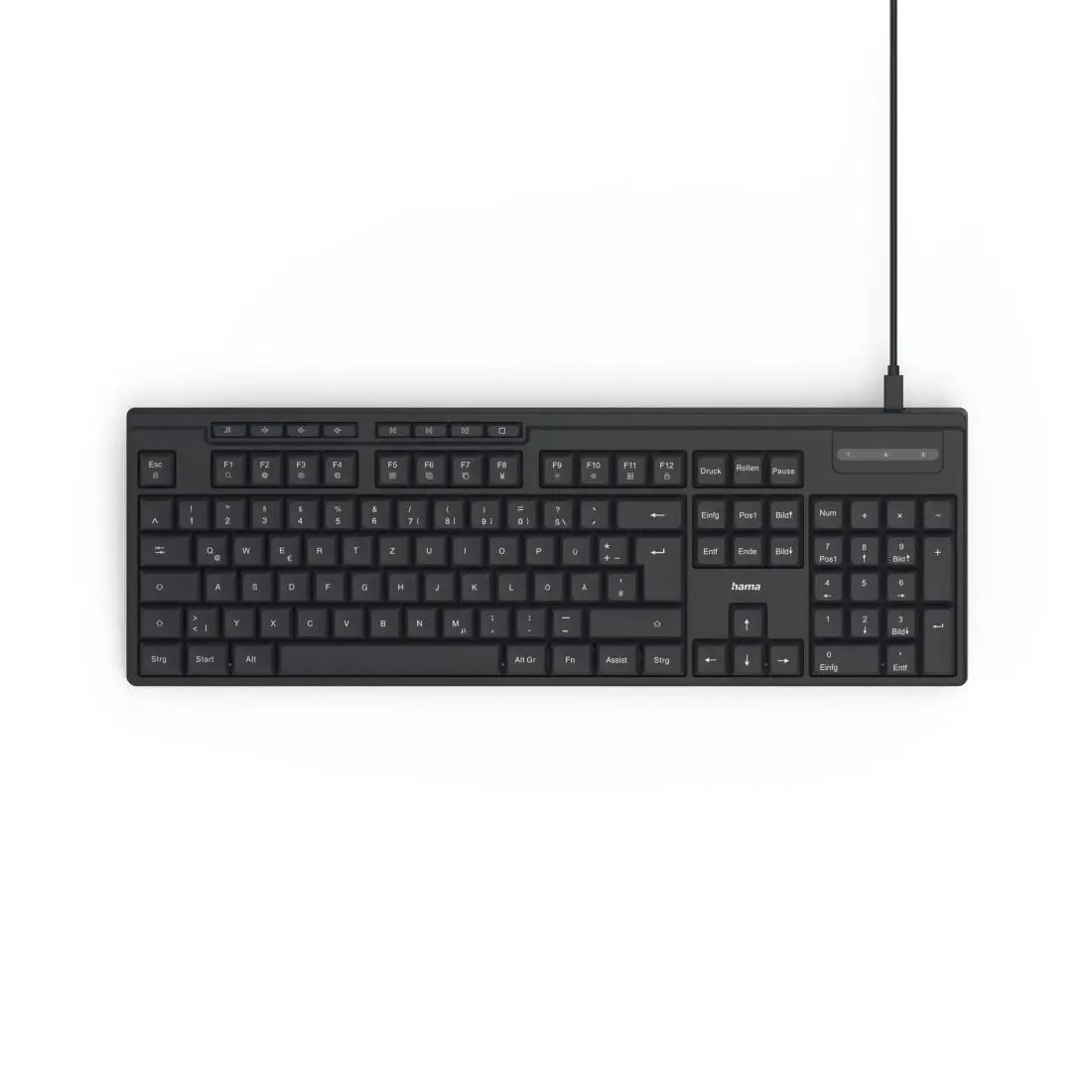 HAMA Tastatură cu fir CK-200, chirilizată, USB-A, USB-C, taste multimedia