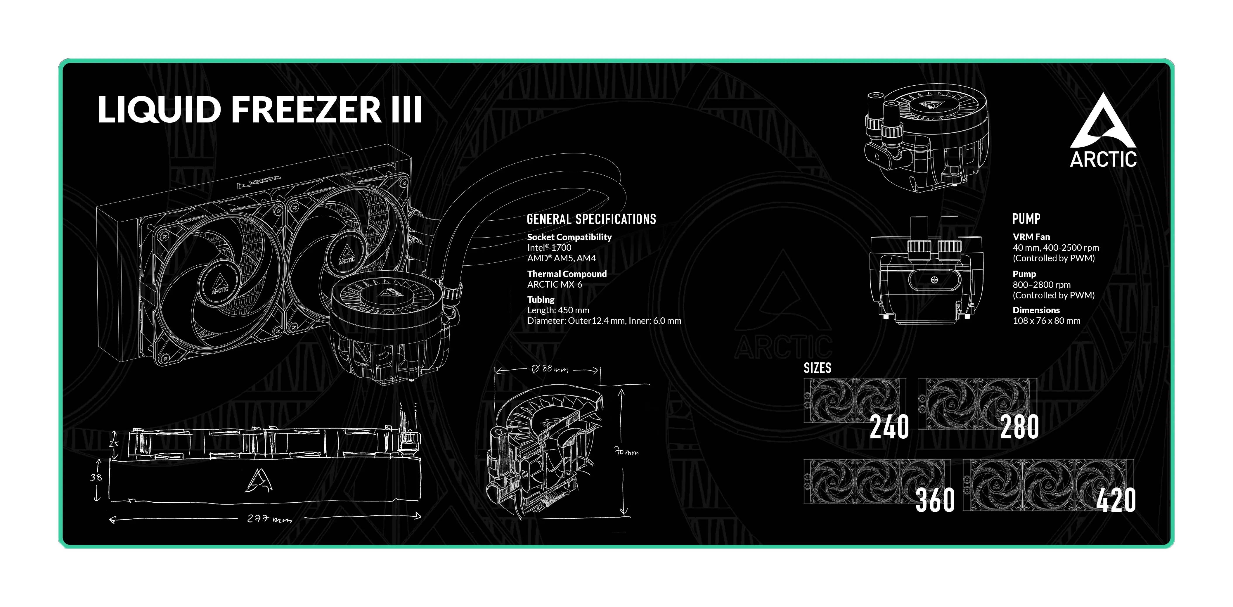 Arctic gaming mousepad Gaming Mousepad Liquid Freezer III Design