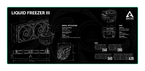 Arctic gaming mousepad Gaming Mousepad Liquid Freezer III Design - 1